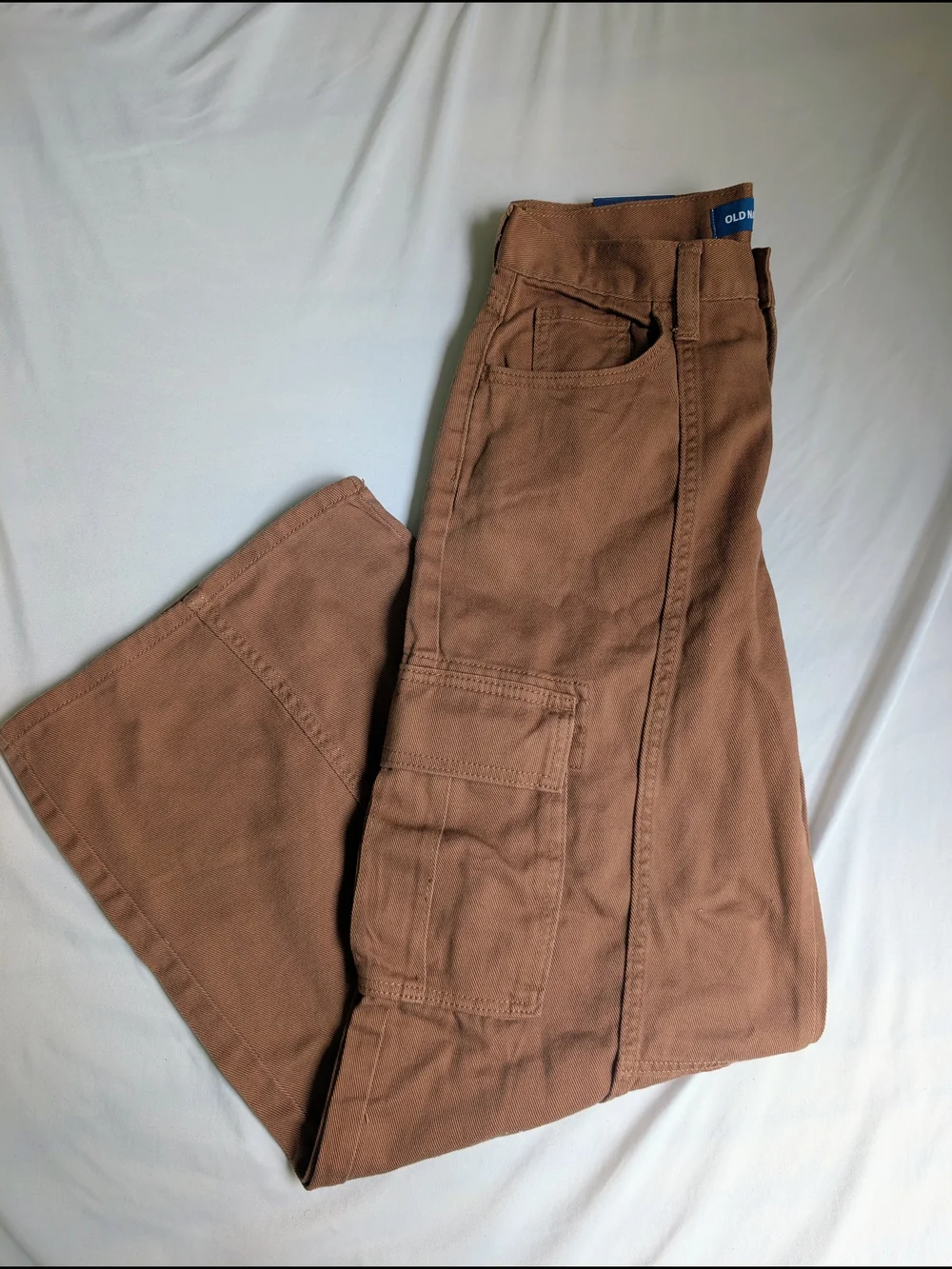 NWT Old Navy Brown Twill Wide-Leg Cargo Pants - Girls